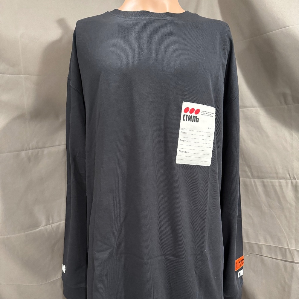 Heron Preston Patch Logo Long Sleeve Shirt Size Medium